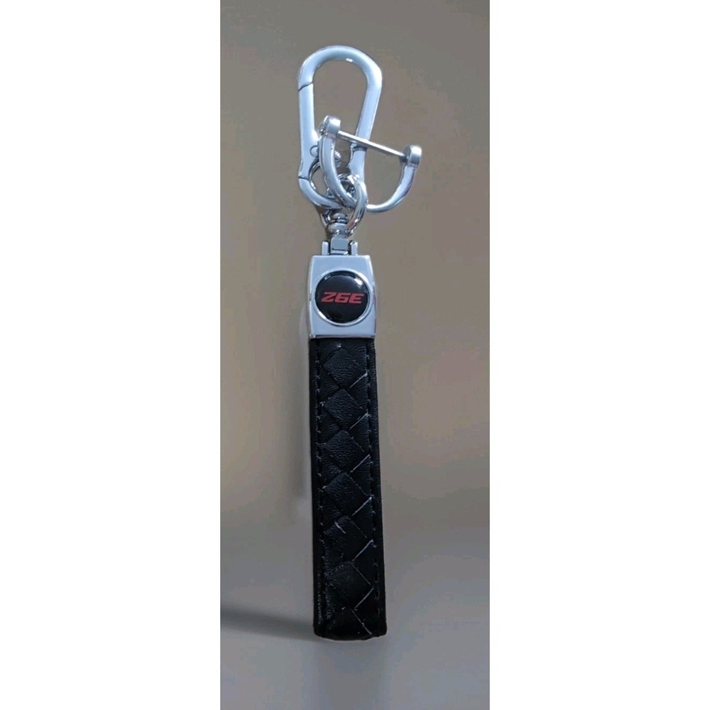 Chevrolet Z71 Braided Rope‎ Style Black Leather Key Chain